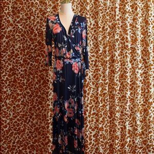 Navy Floral Maxi Dress